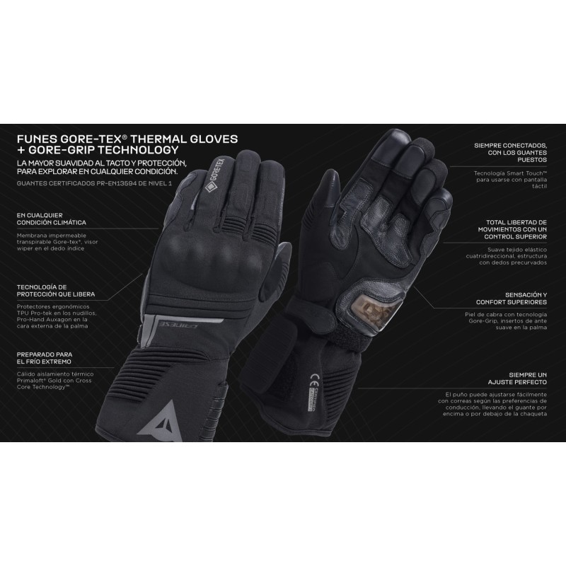 Guantes DAINESE FUNES GORE-TEX® Goregrip technology