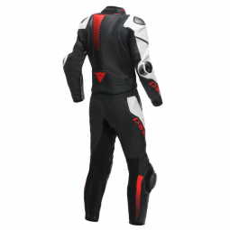 Mono LAGUNA SECA 5 2PC PERF. LEATHER SUIT black/white/lava red