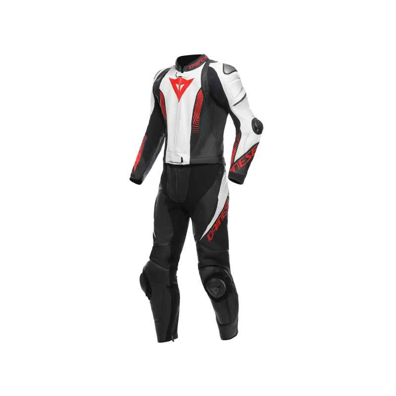 Mono LAGUNA SECA 5 2PC PERF. LEATHER SUIT black/white/lava red - 11505