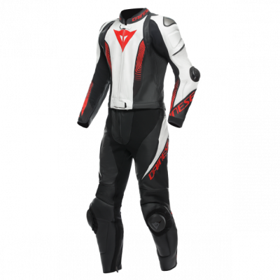 Mono LAGUNA SECA 5 2PC PERF. LEATHER SUIT black/white/lava red