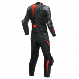 Mono LAGUNA SECA 5 2PC PERF. LEATHER SUIT black/antrhacite/fluo red