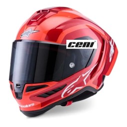 Casco Alpinestars Supertech R10 Arius Black/White/Double Red Glossy