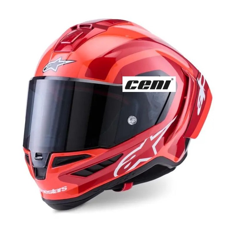 Casco Alpinestars Supertech R10 Arius Black/White/Double Red Glossy - 12792