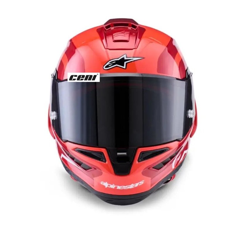 Casco Alpinestars Supertech R10 Arius Black/White/Double Red Glossy