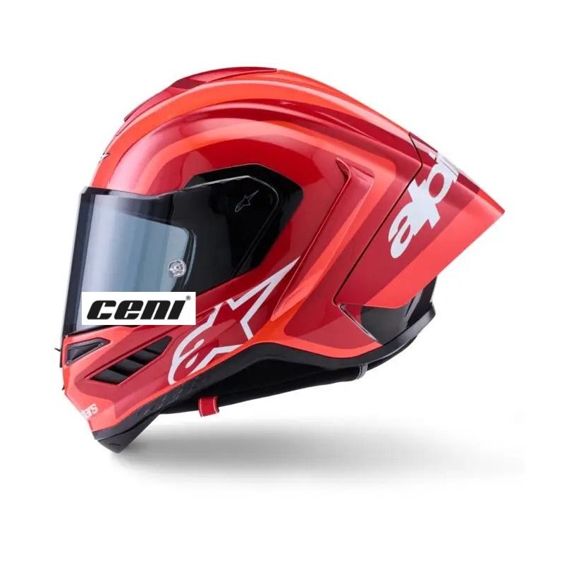Casco Alpinestars Supertech R10 Arius Black/White/Double Red Glossy