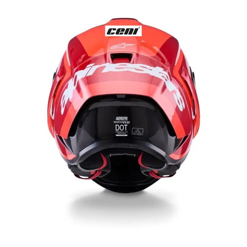 Casco Alpinestars Supertech R10 Arius Black/White/Double Red Glossy