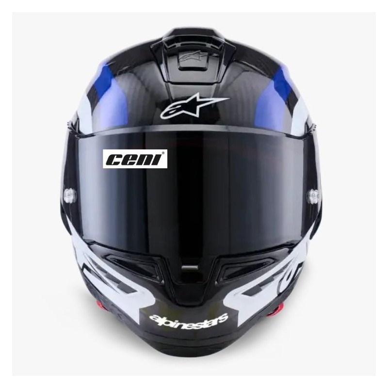Casco Alpinestars Supertech R10 Arius Black/White/Blue Glossy