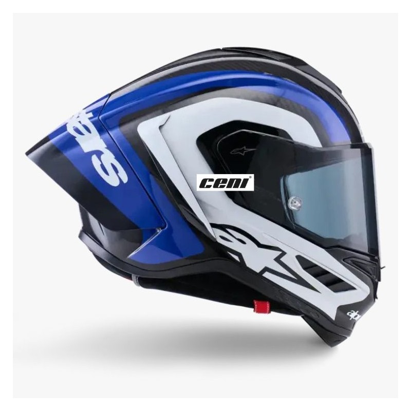 Casco Alpinestars Supertech R10 Arius Black/White/Blue Glossy