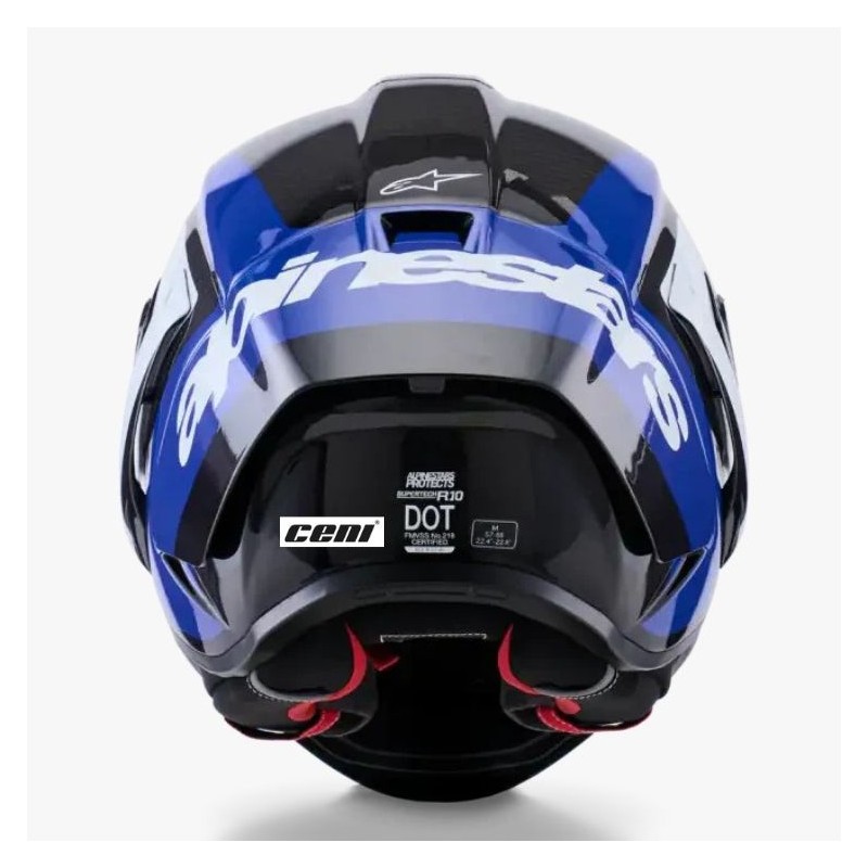 Casco Alpinestars Supertech R10 Arius Black/White/Blue Glossy