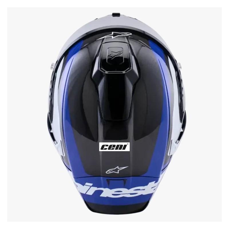 Casco Alpinestars Supertech R10 Arius Black/White/Blue Glossy