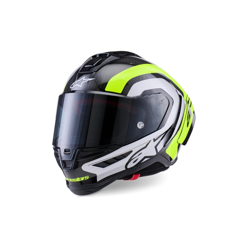 Casco Alpinestars Supertech R10 Arius Black/Silver/Yellow Fluo Glossy - 12813