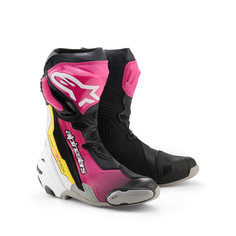 Botas ALPINESTARS SUPERTECH R VENTED Black/Magenta/White/Yellow - 12831