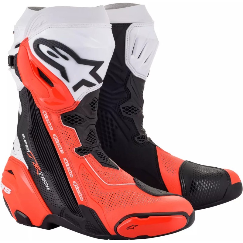 Botas ALPINESTARS SUPERTECH R VENTED Black/White/Red Fluo - 12845