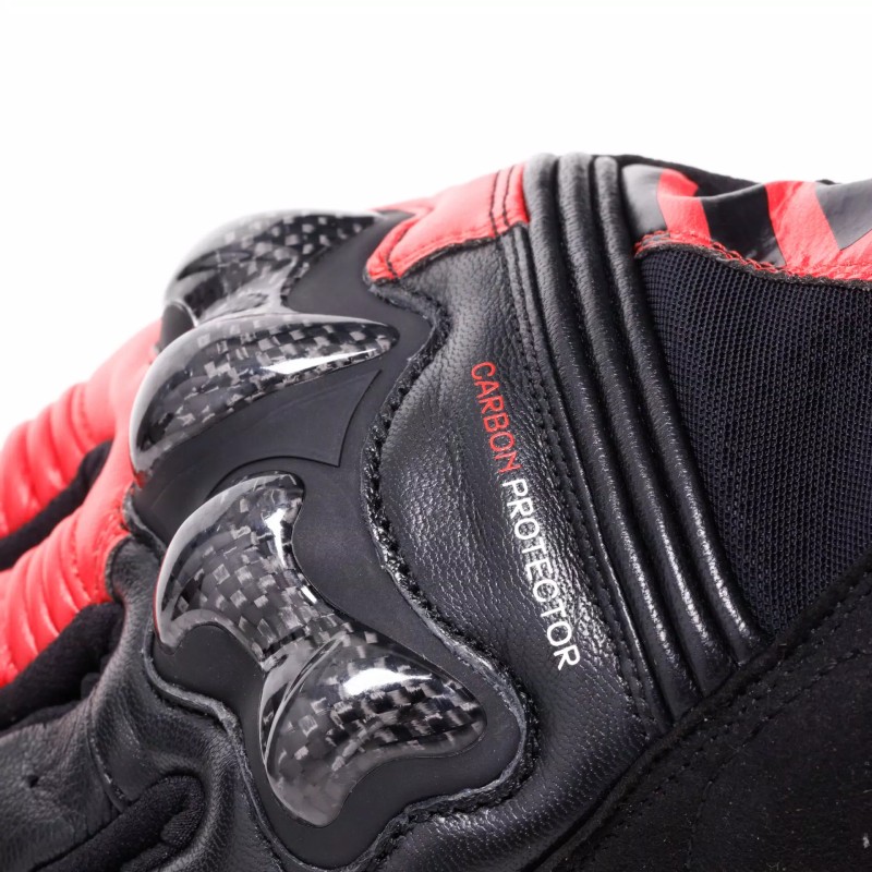 Guantes DAINESE REACTO CARBON SHORT Black/Red-Lava