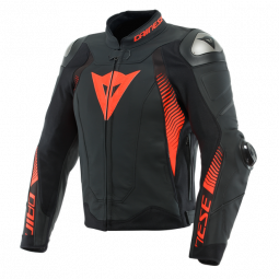 DAINESE SUPER SPEED 4 LEATHER JACKET Negro/rojo fluor