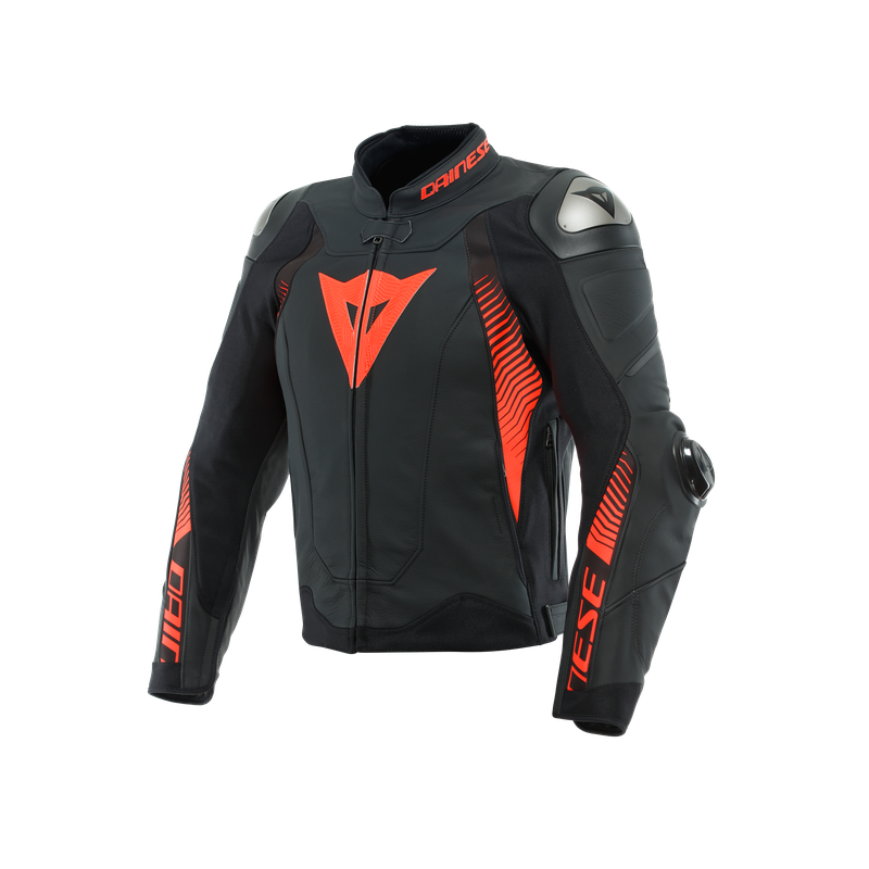 DAINESE SUPER SPEED 4 LEATHER JACKET Negro/rojo fluor - 6925