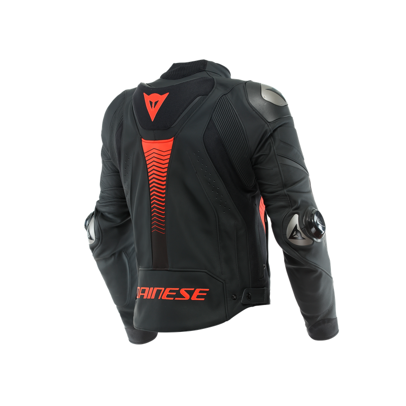 DAINESE SUPER SPEED 4 LEATHER JACKET Negro/rojo fluor