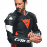 Mono DAINESE TOSA LEATHER 1PC PERF Negro/rojo fluo/blanco - 6944
