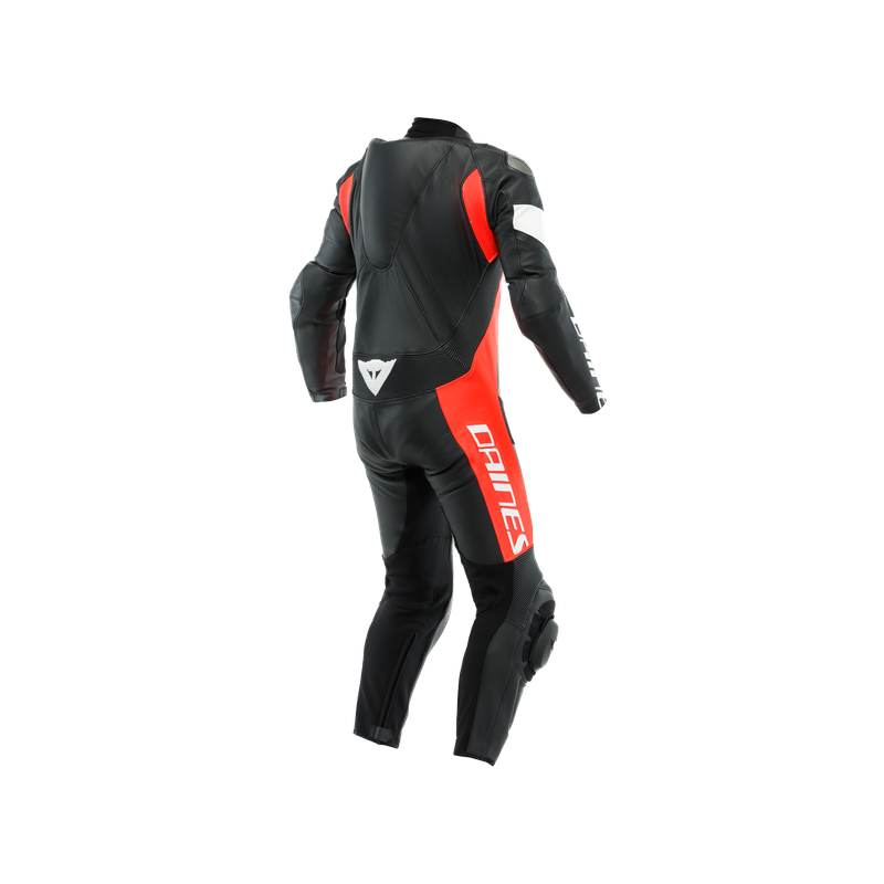 Mono DAINESE TOSA LEATHER 1PC PERF Negro/rojo fluo/blanco