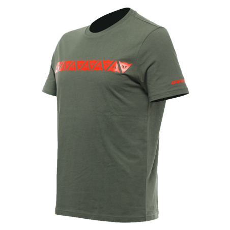 Camiseta DAINESE STRIPES military green/red