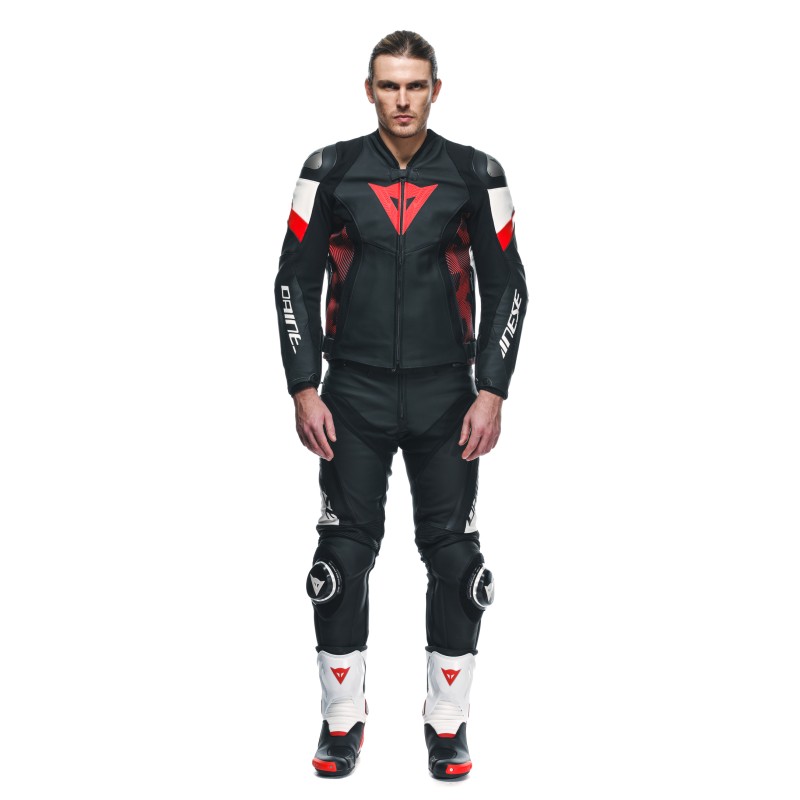 Chaqueta DAINESE AVRO 5 LEATHER JACKET Black/red lava
