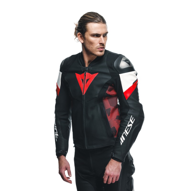Chaqueta DAINESE AVRO 5 LEATHER JACKET Black/red lava