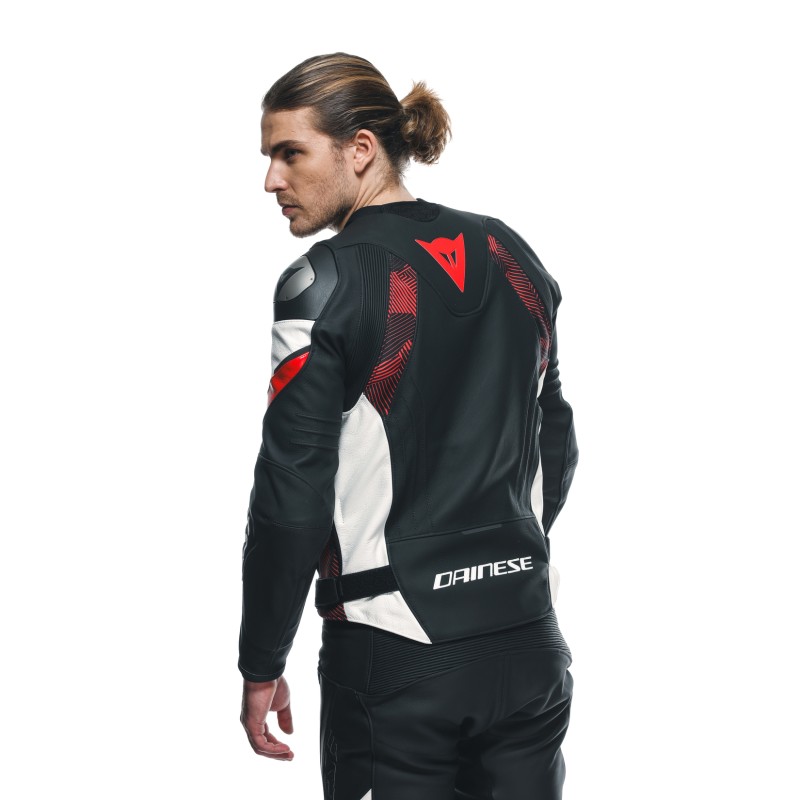 Chaqueta DAINESE AVRO 5 LEATHER JACKET Black/red lava