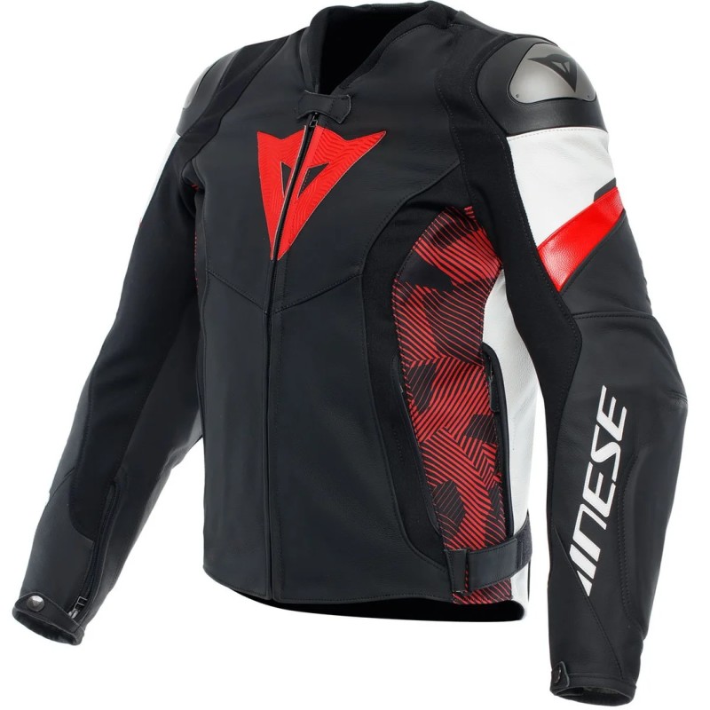 Chaqueta DAINESE AVRO 5 LEATHER JACKET Black/red lava - 8971