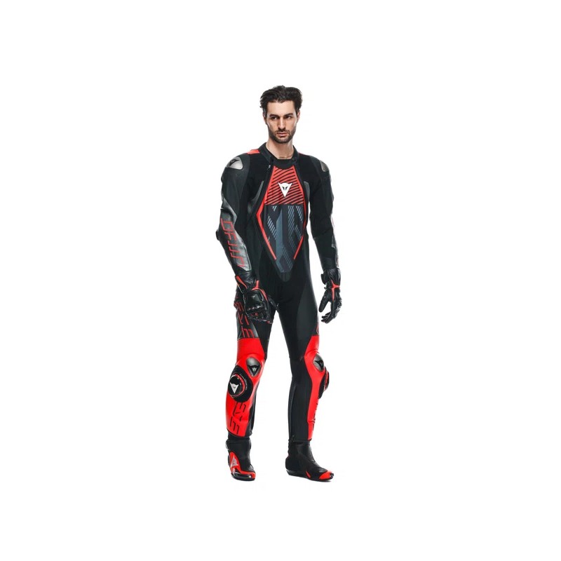 Mono DAINESE AUDAX 1PC PERF LEATHER black/red fl