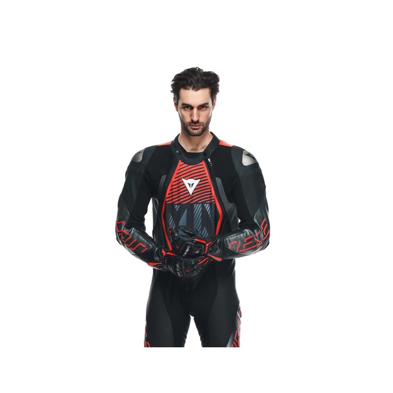Mono DAINESE AUDAX 1PC PERF LEATHER black/red fl